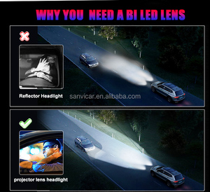 SANVI 5500K-6000K Easy Installation Bi-led Lens Motorcycle <strong>Light</strong> S8 Bi LED Projector Lens Headlight 2.5 Inch for Car - Product Image 6