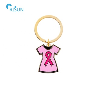 Fabriek Liefdadigheidsactiviteiten Borstkanker Bewustzijn Roze Lint Sleutelhangers Sleutelhangers Souvenir Metalen Custom Borstkanker Sleutelhanger - Product Image 5