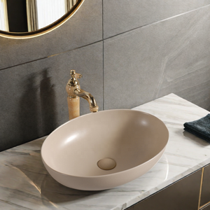 Avrupa tasarım tarzı lavabo mat pembe Oval tezgah lavabosu lavabo otel kullanımı için - Product Image 1