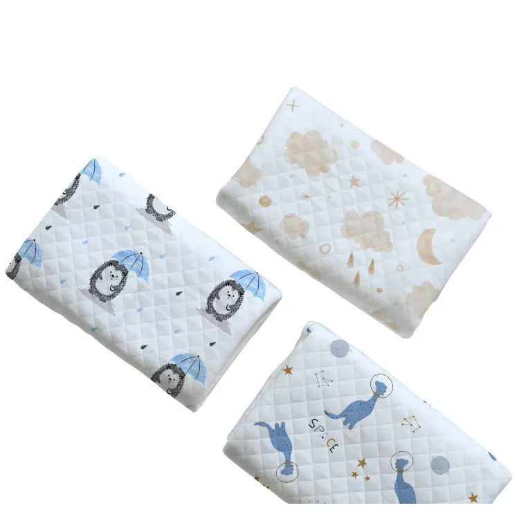Sonbahar kış pamuk elyaf hava tabakası için dijital baskı örme kumaş bebek uyku tulumu baskılı pamuklu kumaş çocuklar için pijama