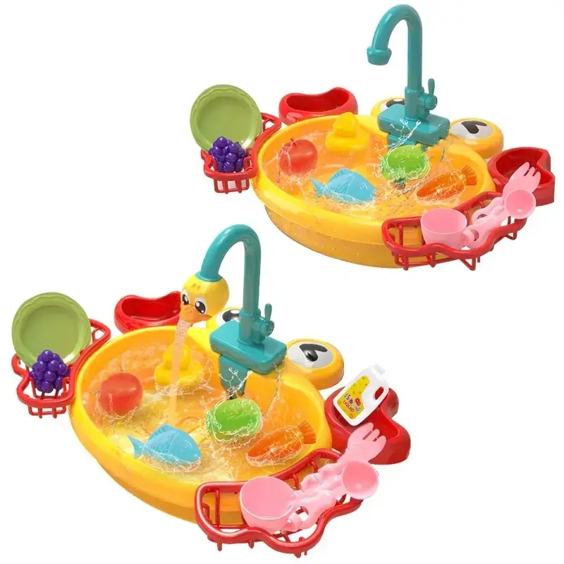 징밍 아이들 놀이 아이 장난감 설거지 식기 주방 식기 세척기 싱크대 장난감 척