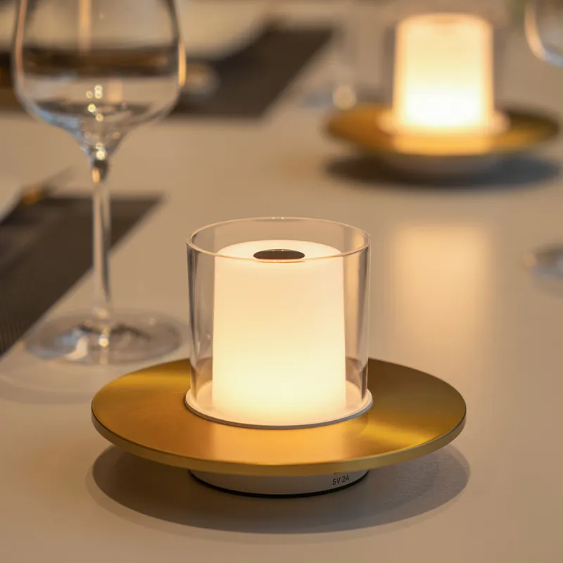 Lampe de Table de bougie de Simulation alimentée par batterie de contrôle d'induction de lumière de bougie sans flamme romantique pour la Table à manger de restaurant