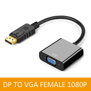 工厂oem odm公母dp至vga电缆黑色高速DP至VGA适配器镀金dp至vga转换器 - Product Image 3