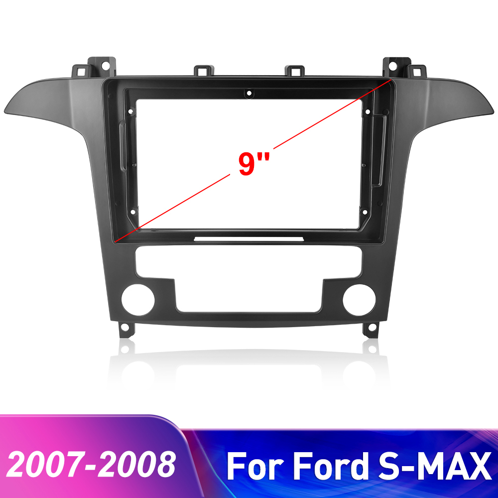 Podofo Car Radio Head Unit Installation Frame 9 Inch For Ford/S-MAX Automatic 2007-2008 With Air Conditioning Board