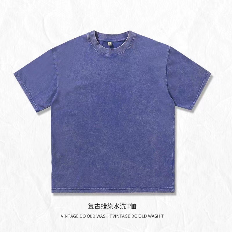 230g sapphire blue t-shirt washed