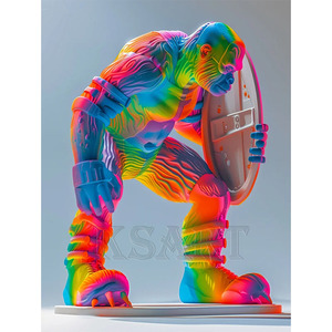 Pop Art Gorilla heykel. Şeffaf reçine sergi salonları, alışveriş merkezleri ve zanaat ekran öğeleri için uygundur. - Product Image 2