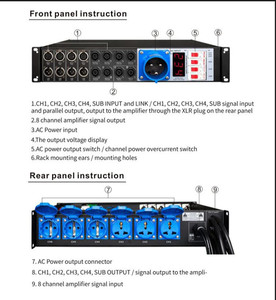 32A Power Distribution <strong>Distributor</strong> Audio Equipment Distro for Amplifier Sound System Power Supply - Product Image 4
