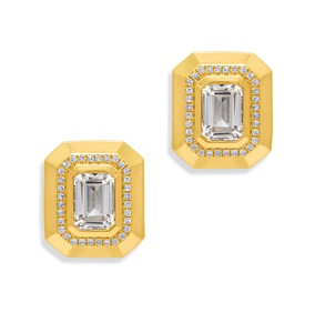 Milskye grosir perhiasan 18k berlapis emas 925 perak murni kuning emas topaz Berlian bisa menemukan anting-anting - Product Image 1