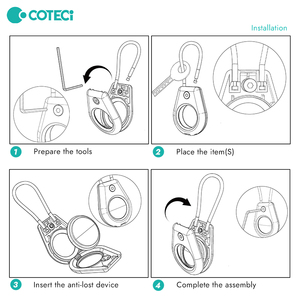 Coteci Hành Lý Ba Lô Trẻ Em Vật Nuôi Chống Trộm An <span class=keywords><strong>To</strong></span>àn Dây Thép Bảo Vệ Cáp Chủ Trường Hợp Cho Airtag Định Vị - Product Image 6