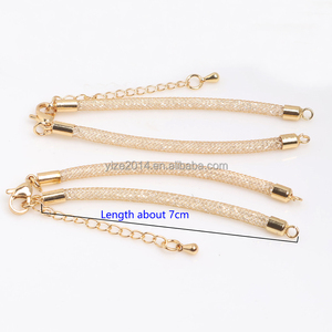 Shinning Cubic Zirconia Mesh Cord Bracelet Gold Plated Embedded Crystal Mesh Thread Bracelet <strong>String</strong> Bracelet Lobster <strong>Clasp</strong> - Product Image 5