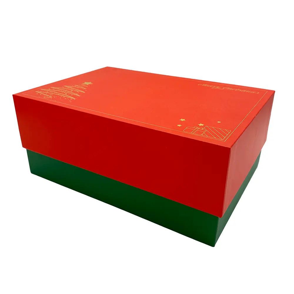 Boîte à chaussures rigide de cadeau de Noël de haute qualité fantaisie imprimée de couleur personnalisée avec logo