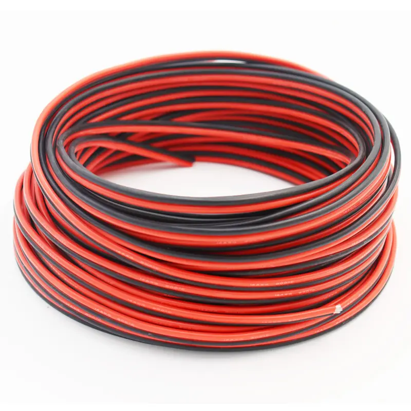 Yumuşak silikon PVC paralel kablo kırmızı ve siyah kablo Ultra yumuşak ve dayanıklı aydınlatma armatürü havacılık modeli lityum pil tel