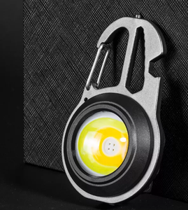 Multi funzioni Mini moschettone portachiavi torcia chiave di emergenza finestra rotta martello COB 7 modalità di illuminazione LED zaino torcia - Product Image 1