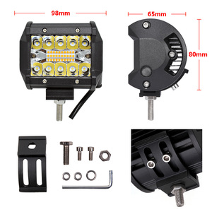 ไฟตัดหมอกสีคู่ 60W สว่างเป็นพิเศษบาร์ไฟ LED 4 นิ้วฝักไฟ LED ทํางาน Cube สําหรับรถบรรทุก - Product Image 6