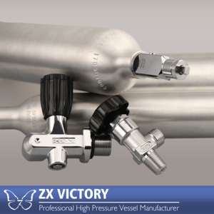 ZX CGA320 CO2 Customized Gas Cylinder Valve Hand Wheel Soda Maker Valve 1 1/8-12UNF 0.825-14NGO-RH - Product Image 3