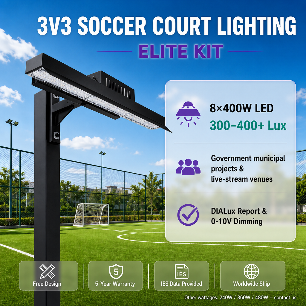 Black-Elite(400W/pc,min 4pcs)Mini Football Pitch Lighting Kit