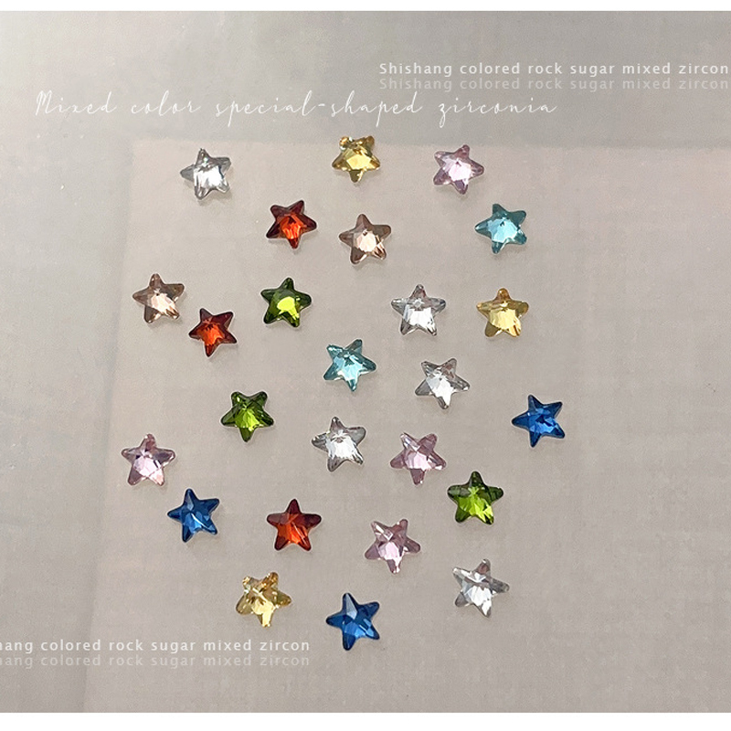 15 five-pointed stars-44 mm-20 mixed colors