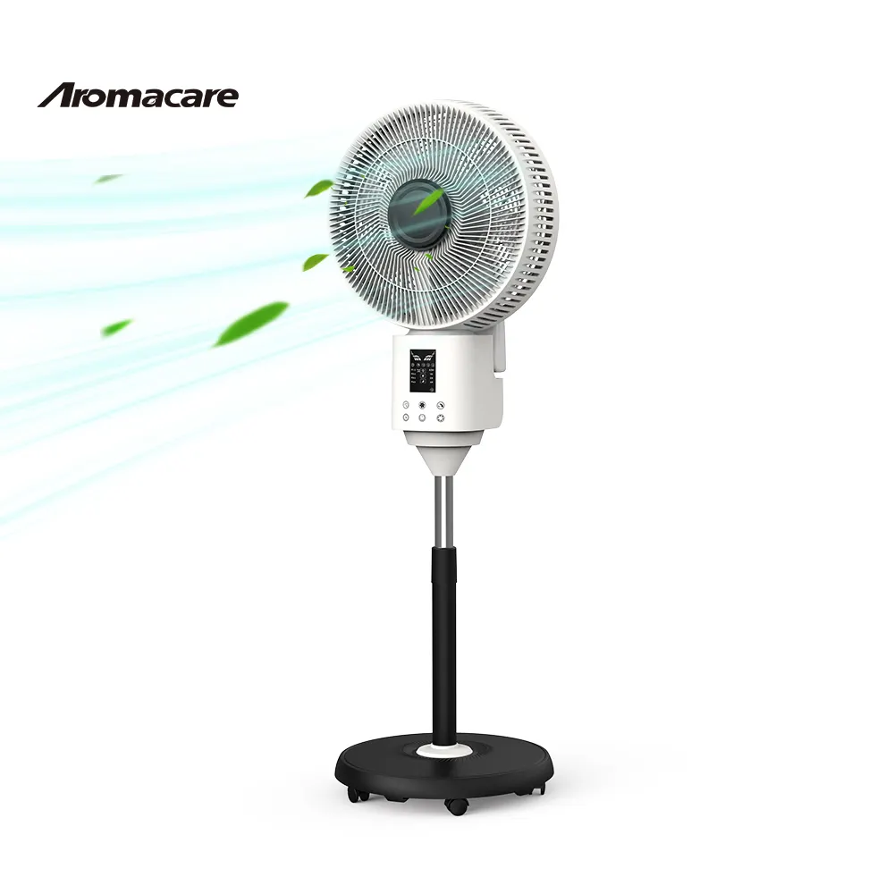 Aromacare Fabricante de China Enfriador de aire Niebla de agua Ventilador de refrigeración Humidificador ultrasónico Ventilador de niebla con niebla