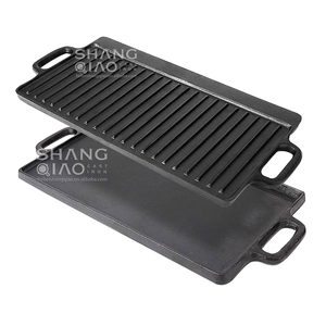 Pre-seasoned Rectangular Grill Griddle Set for Kitchen <strong>Baking</strong> Projects Cast Iron Griddle - Product Image 6