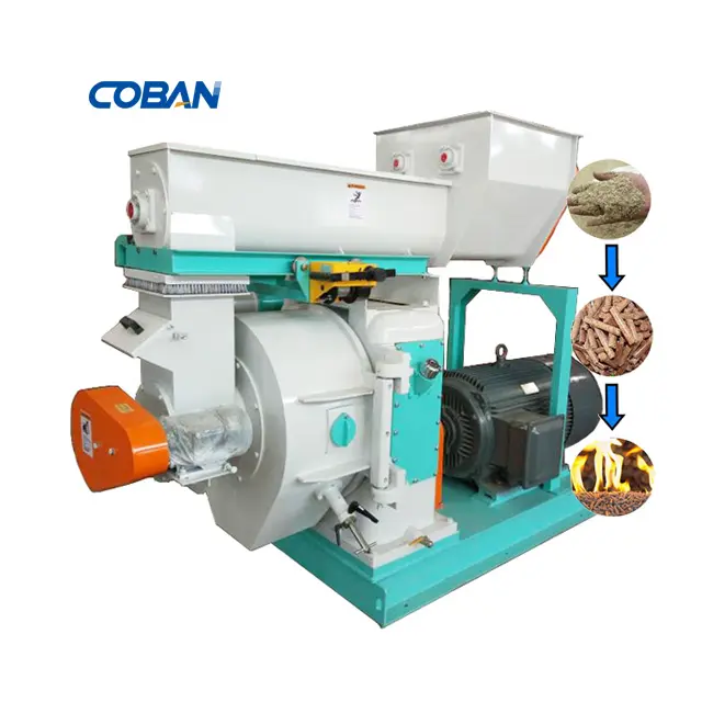 Máquina automática de serragem de madeira, serragem de 3 fases, 380V, linha de produção automática de pelotas de combustível de biomassa