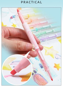 Resaltador de capas de color de doble cabeza Los colores apilables se pueden pintar con resaltador de marcador de cambio de color de flash Kawaii - Product Image 6