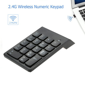 Mini teclado numérico inalámbrico OEM 2,4G, interfaz USB portátil personalizada de 18 teclas para escritorio de oficina o portátil