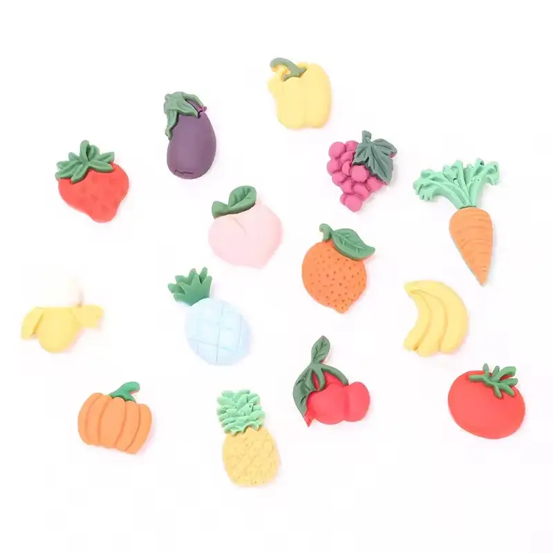 Precio de fábrica dibujos animados vegetales fruta resina artesanía comida en miniatura DIY fabricación Material accesorios decoración simulada resina