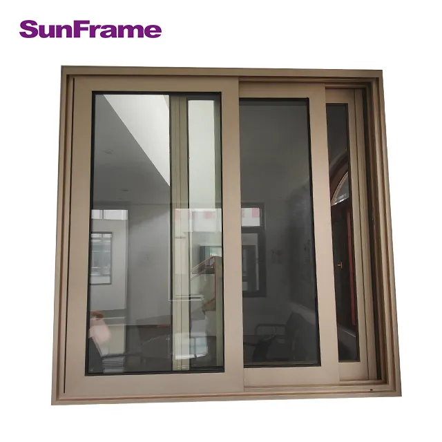 Sistema de puertas de ventanas correderas personalizadas Ventana corredera de aluminio de impacto de huracán de doble vidrio