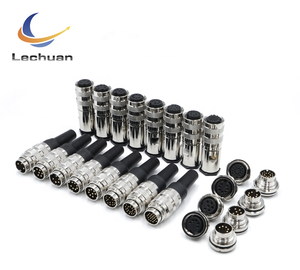 LECHUAN M16 dairesel soket yuvası 14P/16P IP67 su geçirmez PCB düz lehim konnektörü ile Hex flanş arka Panel montaj - Product Image 2