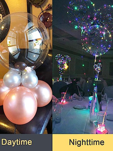 20 inç Led Bobo balonlar işık yanıp sönen Glow temizle şeffaf balon için dize ışıkları ile doğum günü noel çar dekor - Product Image 5