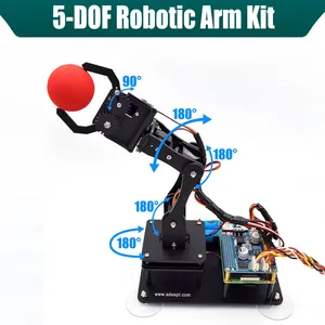 Adeept 5-DOF programmabile per la codifica fai da te Kit educativo per braccio robotico intelligente Raspberry Pi 4 B 3 B assi Robot educativo robotico