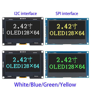 2.4&quot; 2.42 inch <strong>128x64</strong> OLED <strong>LCD</strong> Display Module SSD1309 12864 7 Pin SPI/IIC <strong>I2C</strong> Serial Interface for C51 - Product Image 1