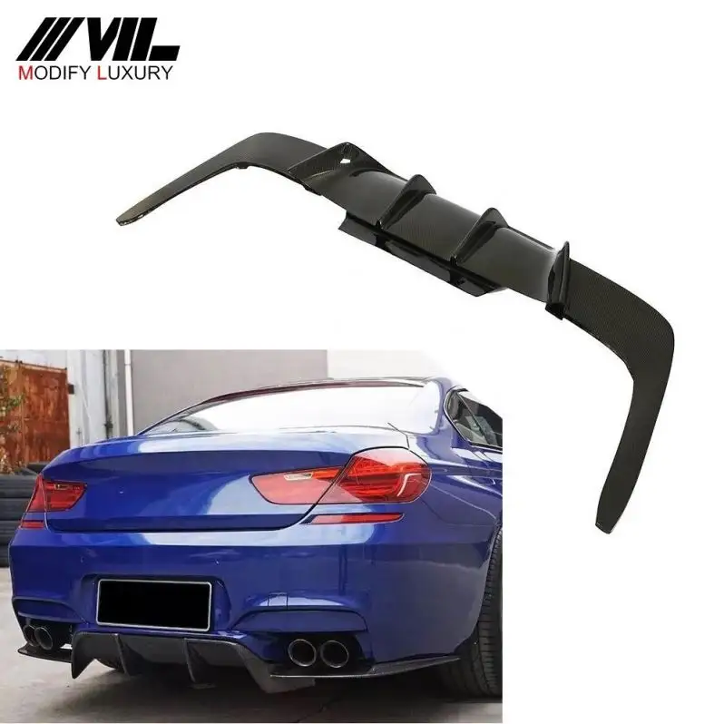 Serie 6 V estilo fibra de carbono difusor trasero Spoiler para BMW F06 F12 F13 M6 2013-2018