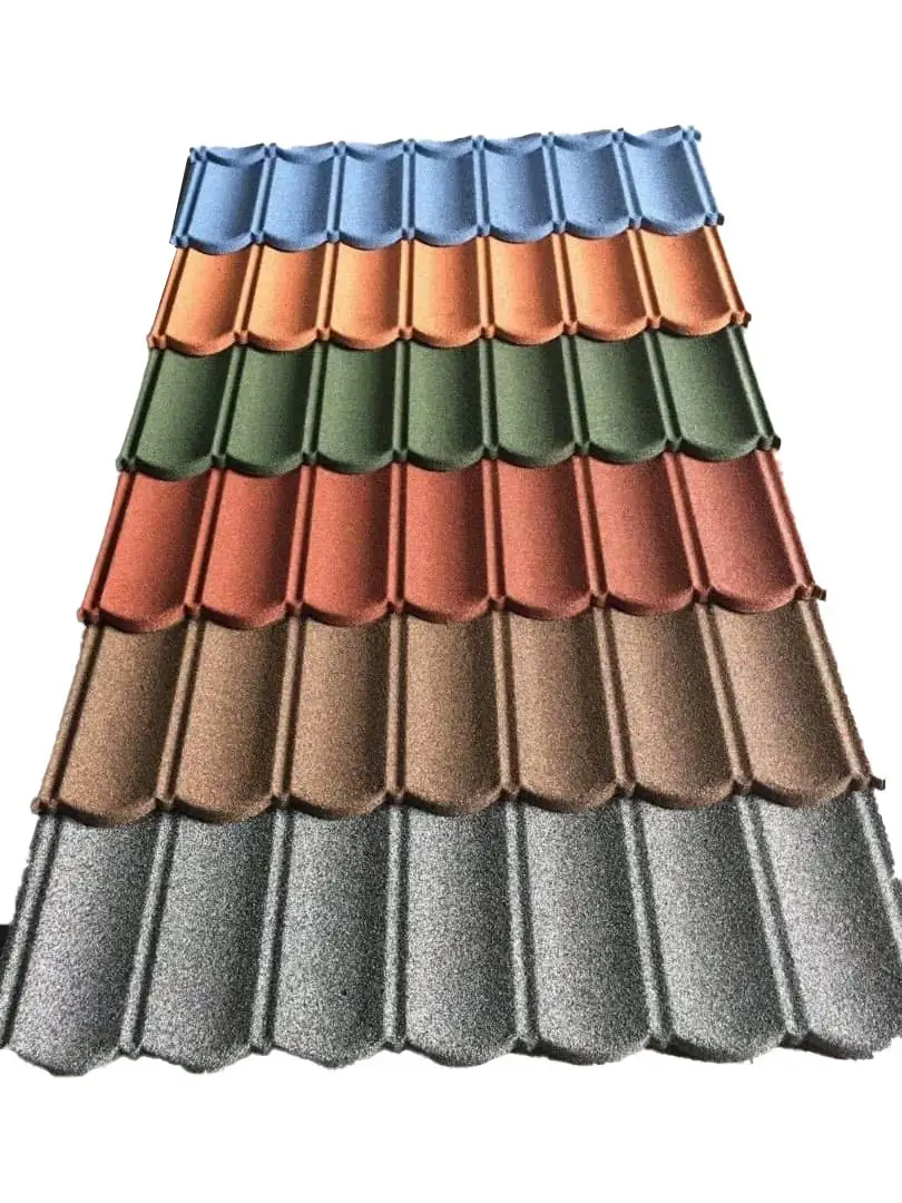Material de techo de construcción al por menor y al por mayor Harvey Bond azul Mezcla color negro tejas metálicas recubiertas de piedra