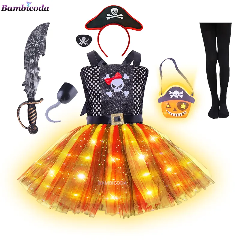 Disfraz de Capitán Pirata para Niños y Niñas, Disfraz de Lujo para Halloween, Vestidos de Cosplay, Ropa de Fantasía Infantil Purim, Vestido de Fiesta de Carnaval Caribeño