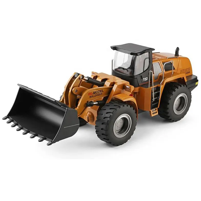 Wltoys 14800 1/14 simulación eléctrica 2,4G Radio Control juguetes aleación Bulldozer con luz Control remoto modelo de ingeniería