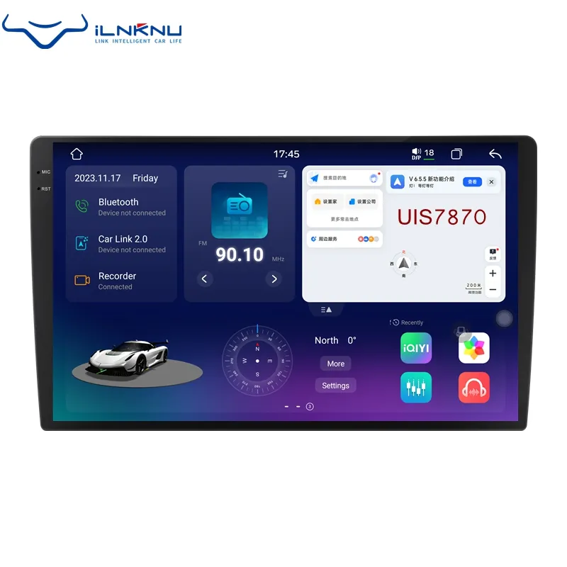 UIS7870 Android 13 2K pantalla coche REPRODUCTOR DE DVD 8 + 256G inalámbrico carplay Android auto incorporado DTS 4G GPS