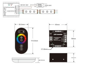 LED RGB контроллер РФ беспроводной 12-24V Полный сенсорный затемнения Диммер контроллер для RGB модуль полосы света