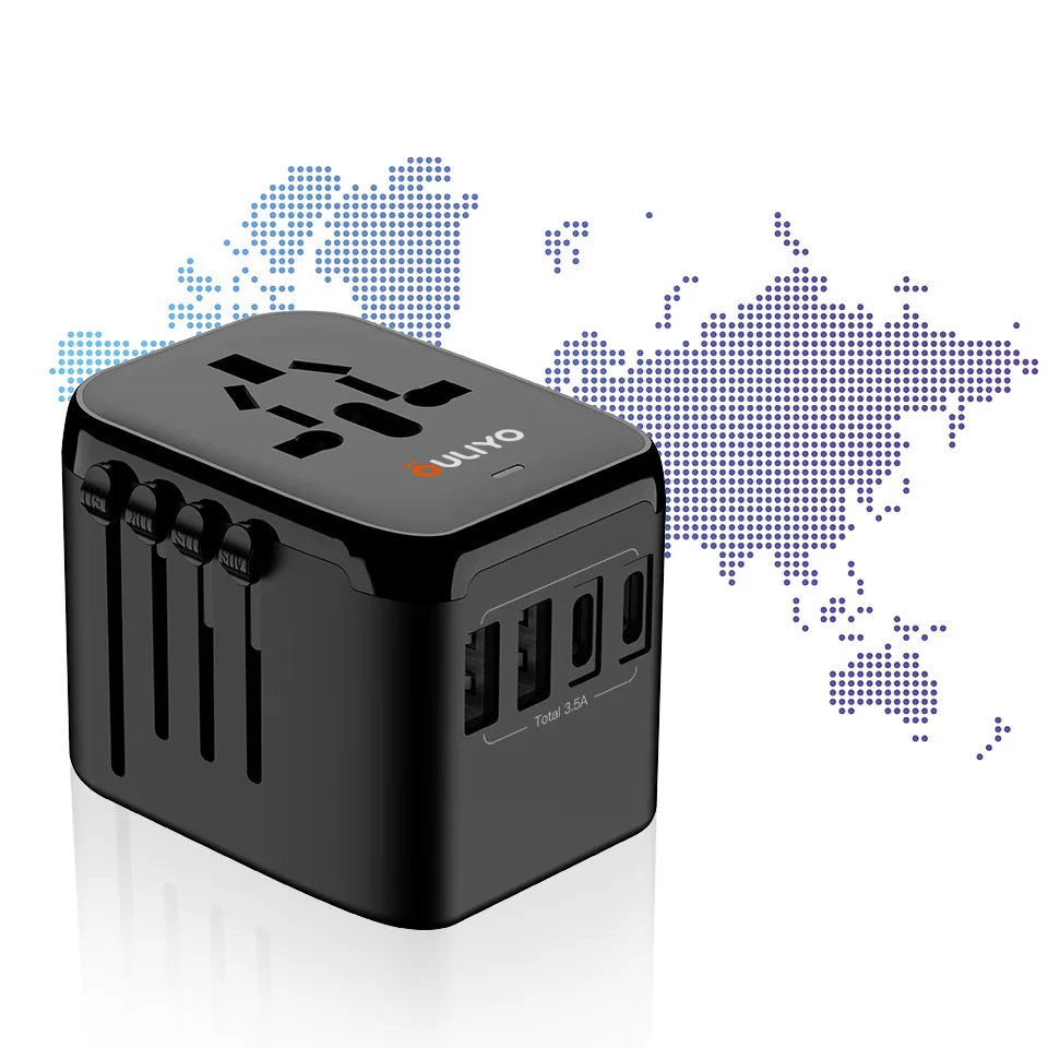 2024 Global Universal Travel Adapter telefones celulares Carregamento Adaptador Tipo C viagem gadget carga rápida Worldwide Charger