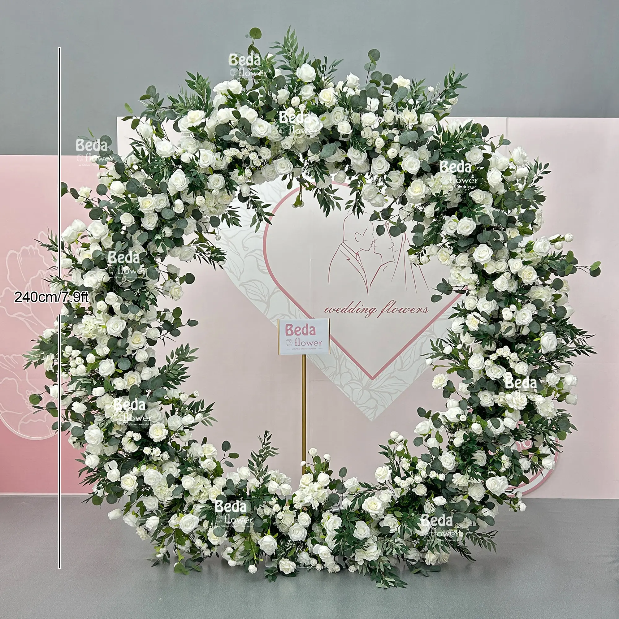Luxus künstliche Blume Party Veranstaltungen Empfang Hochzeit Dekoration Hintergrund Bühne Kulisse Mondtor Blumenbogen