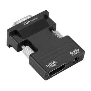 HDMI zu VGA Adapter Mit Audio HDMI Kompatibler Konverter 1080P HDMI Buchse Eingang zu VGA Stecker Audio Ausgang Adapter Plug Play