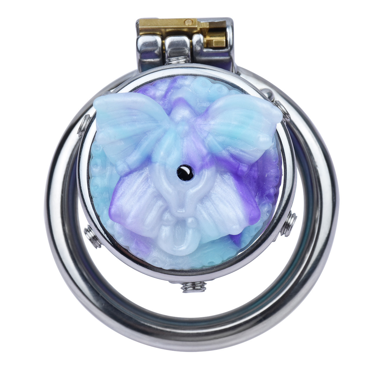 round ring cage +blue butterfly