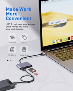 2025 FORIDA nuova lega di alluminio 4 in 1 USB C HUB 3.2 e lettore di schede SD con 100W PD ricarica per accessori per telefoni cellulari - Product Image 6