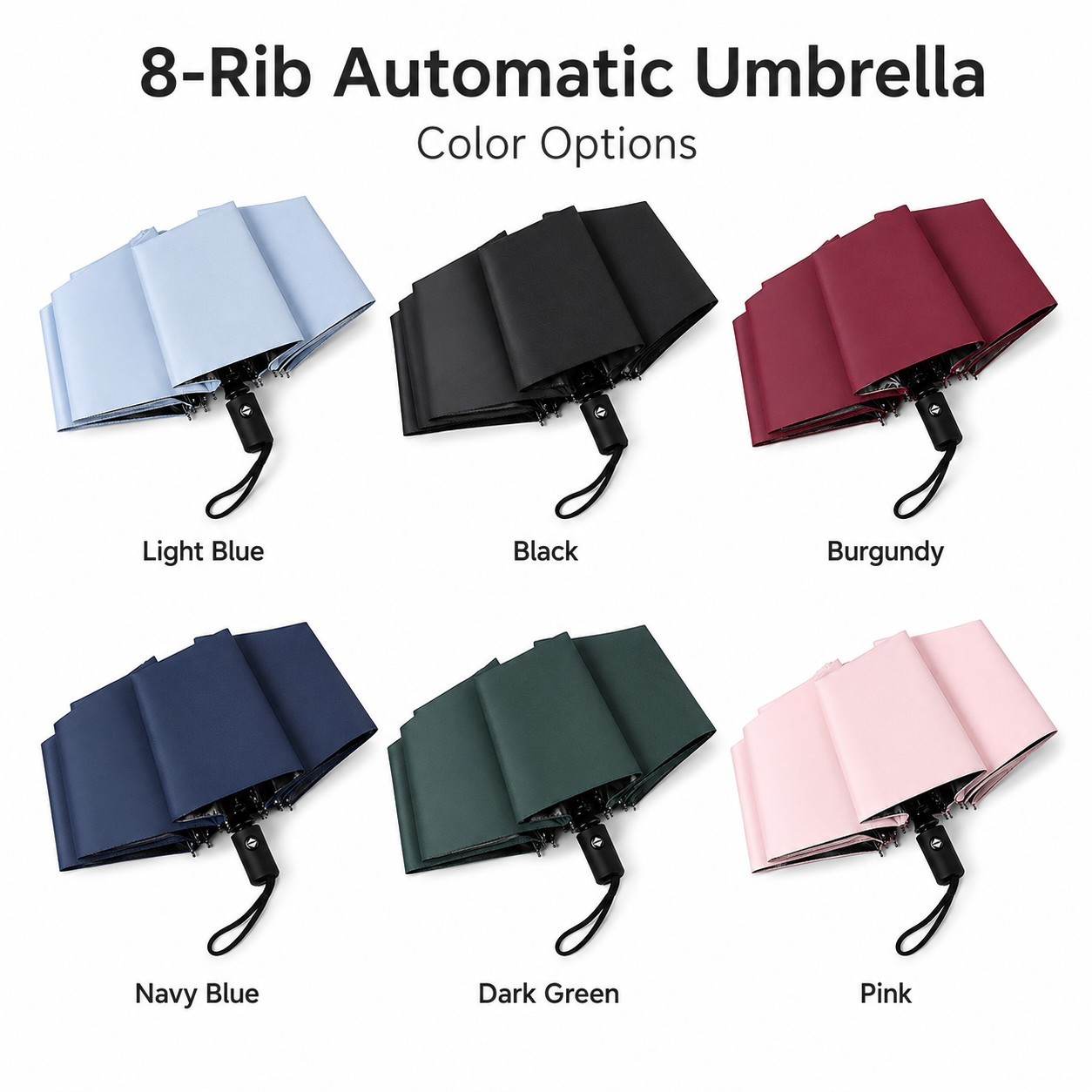 Parapluie automatique à 8 baleines