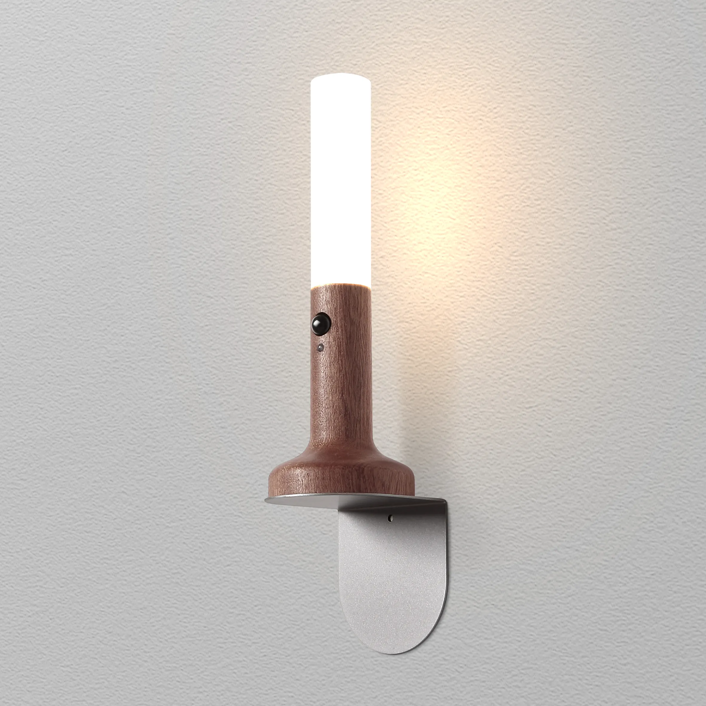 Sensor PIR magnético inteligente, luz nocturna de pie de madera, lámpara de pared recargable, luz de pared LED portátil con Sensor de movimiento para interiores para el hogar