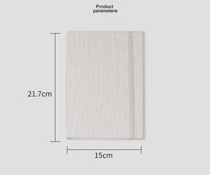 Taccuino per scuola di Business A5 con copertina in lino 100 fogli/200 pagine con filo elastico per rilegatura termica - Product Image 5