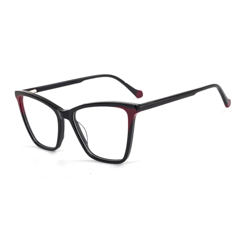 Classique à la mode en gros acétate montures optiques surdimensionné carré forme d'oeil de chat Oem Style coloré pas cher lunettes pour unisexe