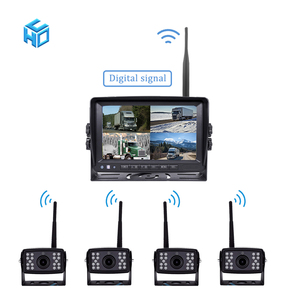 Cámara de marcha atrás de coche inalámbrica 720P HD de 7 pulgadas con Monitor visión nocturna impermeable Función de pantalla dividida de 360 grados