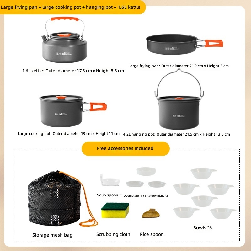 black 16L hanging pot kettle 4-piece set-AY24