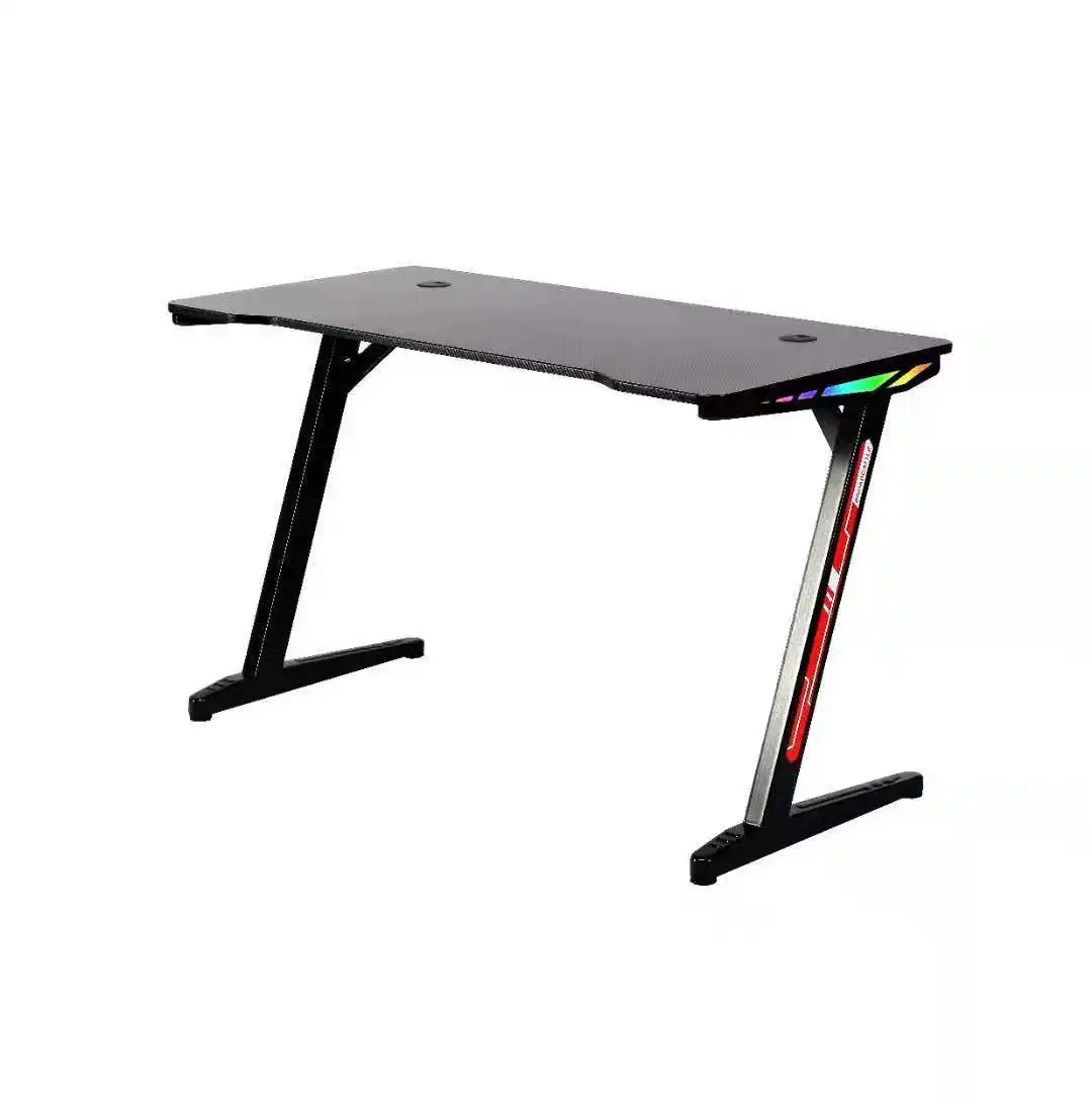 NBHY High Quality RGB Gamer Table Bureau Gaming Computer Desk LED Table Gaming with Headset and Cup Hanger